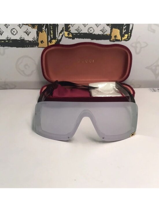Authentic Gucci GG1637S 002 Silver Mirror Sunglasses – New